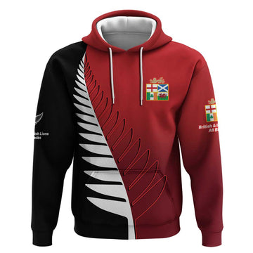 Custom British Lions New Zealand Hoodie Half Black Fern LT9