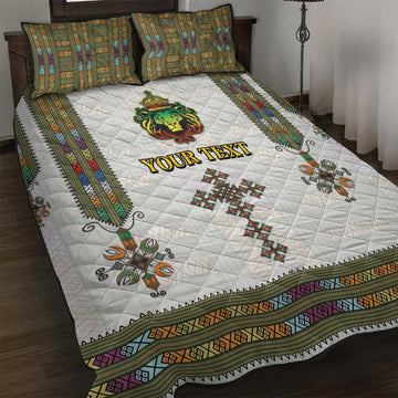 Personalized Ethiopia Lion Of Judah Quilt Bed Set Tibeb Style LT9