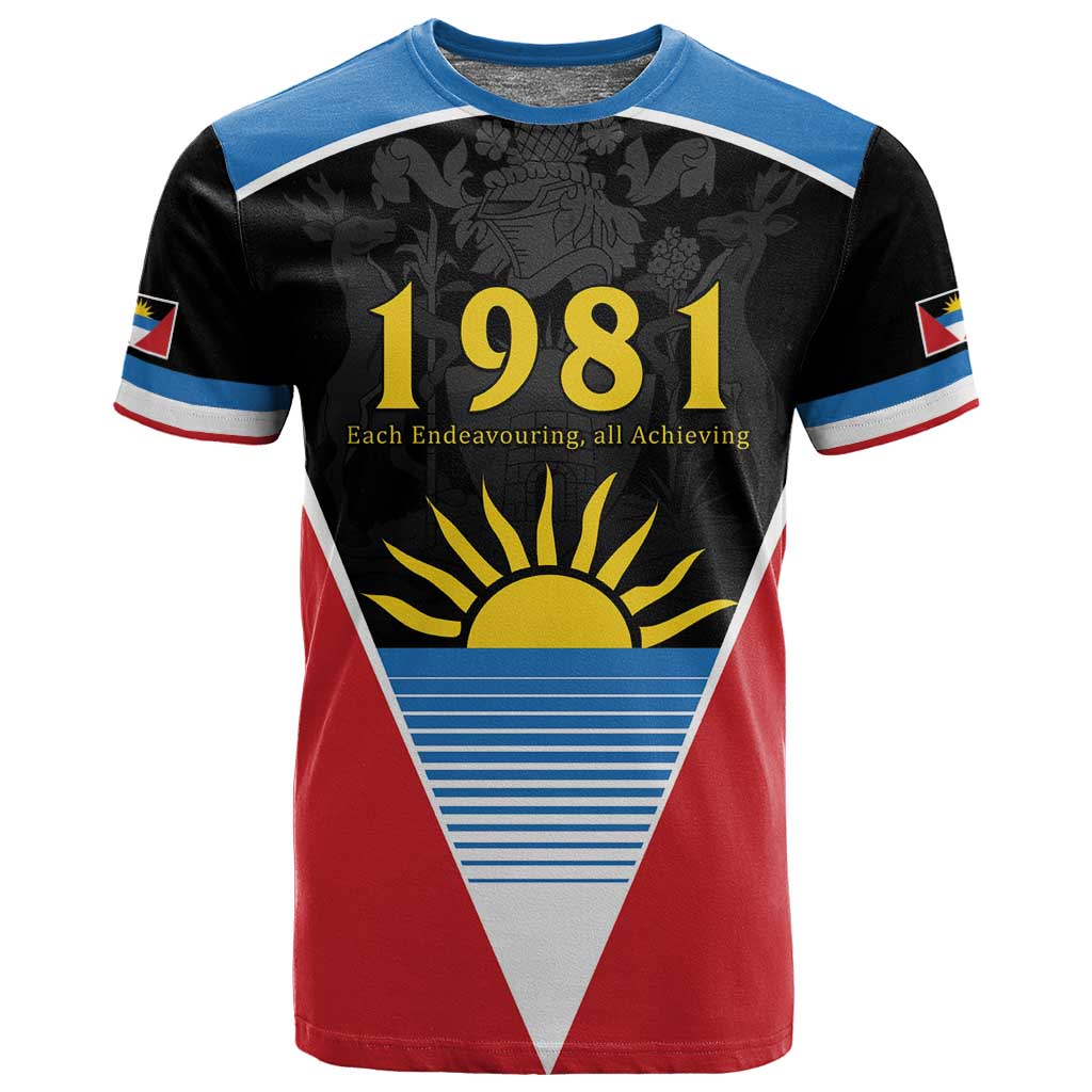 Afro-Antiguans and Barbudans 1981 T shirt Each Endeavouring All Achieving LT9
