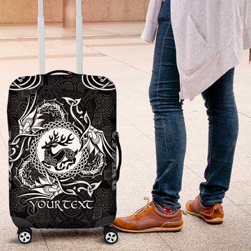 Personalized Carmarthenshire Sir Gaerfyrddin Luggage Cover Black Deer Stag Celtic-inspired LT9