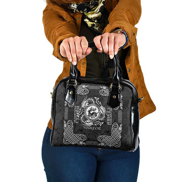 Personalized Carmarthenshire Sir Gaerfyrddin Shoulder Handbag Black Deer Stag Celtic-inspired LT9