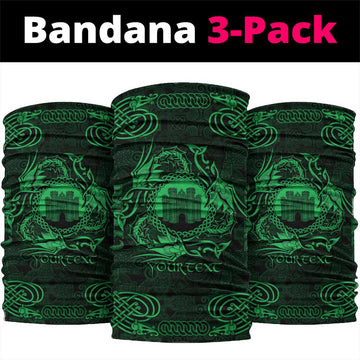 Personalized Denbighshire Sir Ddinbych Neck Gaiter Green Gatehouse Denbigh Castle Celtic-inspired LT9