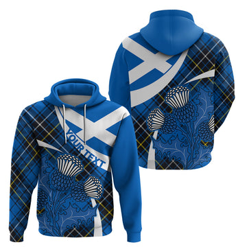 Custom Scottish Thistle Tartan Hoodie Scottish Alba Flag Style LT9