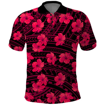 Polynesian Pride Hawaii Style With Hibiscus Polo Shirt Pink LT9