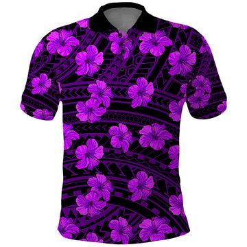 Polynesian Pride Hawaii Style With Hibiscus Polo Shirt Purple LT9