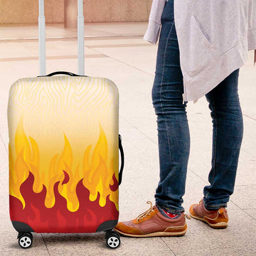 Japanese Kaen Pattern Luggage Cover Flame Pillar Blazing Lion Heart LT9