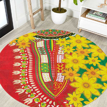 Afro Ethiopian New Year Round Carpet Enkutatash Adey Abeba Flower Art LT9