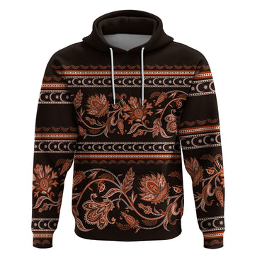 Azerbaijan Hoodie Traditional Pattern Ornament With Flowers Buta Gold LT9