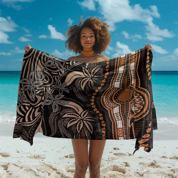 Polynesia Mixed African Dashiki Sarong Afro-pacific Culture - Gold LT9