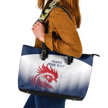 Custom France Rugby Leather Tote Bag Summer Paris 2024 LT9