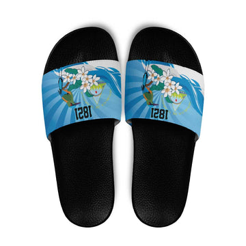 Nicaragua Independence Day Personalized Slide Sandals Since 1821 Proud Guardabarranco Sacuanjoche LT9