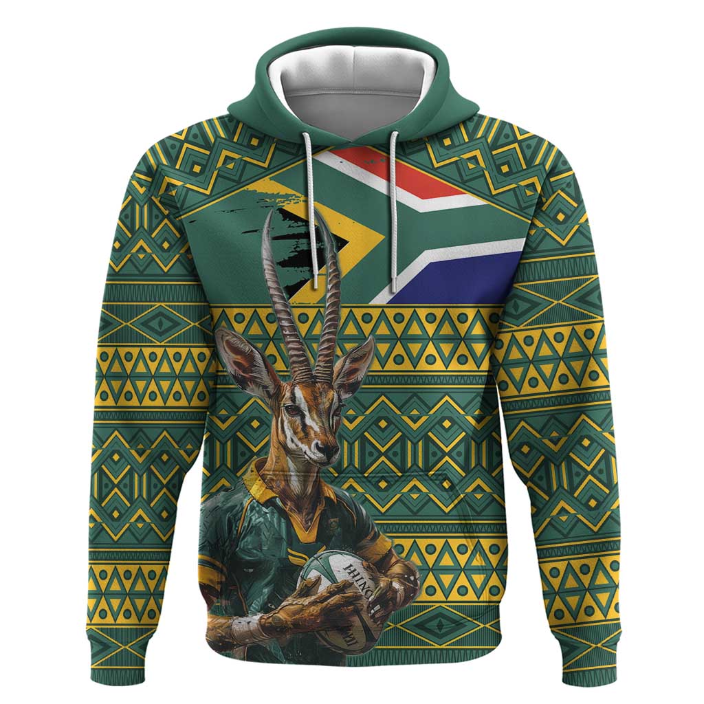 Custom South Africa Rugby Bokke Mascot Hoodie With Flag Style LT9