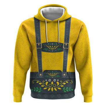 Lederhosen Oktoberfest Hoodie Bavarian Beer Time LT9