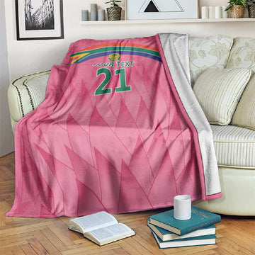 South Africa Cricket Custom Blanket African King Proteas Pink LT9