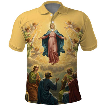 Assumption Virgin Mary to Heaven Polo Shirt Falling Asleep of the Mother of God LT9