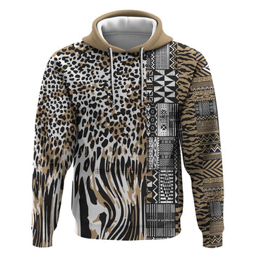 Africa Tribal Pattern Mixed Leopard Skin Hoodie LT9
