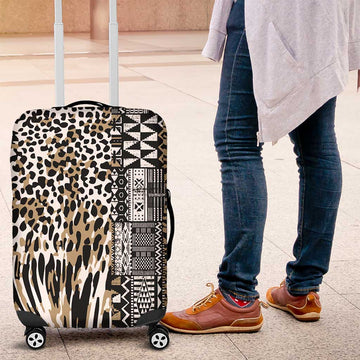 Africa Tribal Pattern Mixed Leopard Skin Luggage Cover LT9