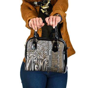Africa Tribal Pattern Mixed Leopard Skin Shoulder Handbag LT9