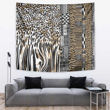 Africa Tribal Pattern Mixed Leopard Skin Tapestry LT9