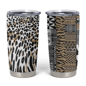 Africa Tribal Pattern Mixed Leopard Skin Tumbler Cup LT9