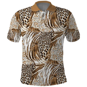 Wild Animal Skins Polo Shirt Leopard Pattern LT9