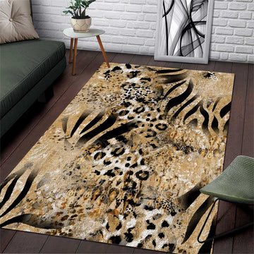 African Wild Animal Skins Area Rug Zebra Tiger Leopard Mix Skin LT9