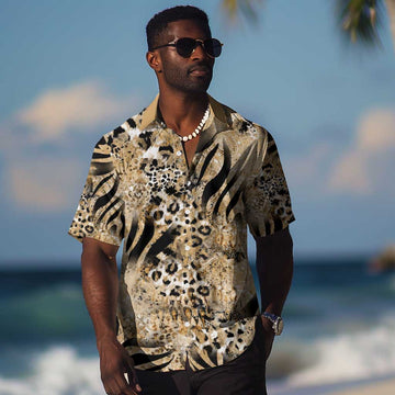 African Wild Animal Skins Hawaiian Shirt Zebra Tiger Leopard Mix Skin LT9