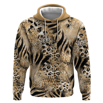 Wild Animal Skins Hoodie Zebra Tiger Leopard Mix Skin LT9