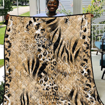 African Wild Animal Skins Quilt Zebra Tiger Leopard Mix Skin LT9