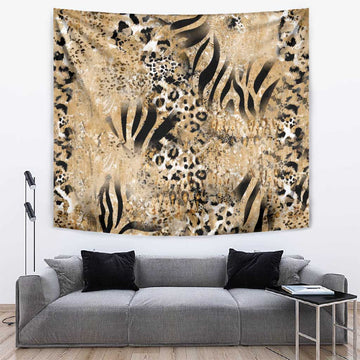 African Wild Animal Skins Tapestry Zebra Tiger Leopard Mix Skin LT9