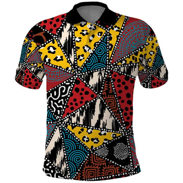 Wild Animal Skins Polo Shirt Triangles Pattern Afro Pattern Style LT9