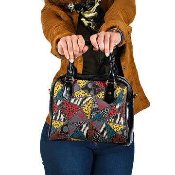 Wild Animal Skins Shoulder Handbag Triangles Pattern Afro Pattern Style LT9