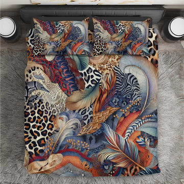 African Wild Animal Skins Bedding Set Unique Leopard Zebra And Snake Patterns LT9