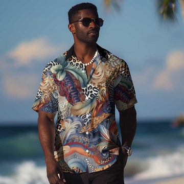 African Wild Animal Skins Hawaiian Shirt Unique Leopard Zebra And Snake Patterns LT9