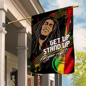 Legend Bob Get Up Stand Up Garden Flag Black Jamaican Reggae Multicolored LT9