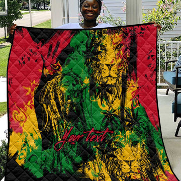 Rastafarian Lion Legend Bob Quilt Black Jamaican Reggae Festival Sketch Portrait LT9