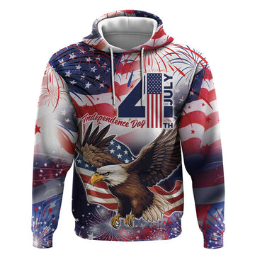 Personalized American Eagles 4th of July Hoodie USA Independence Day LT9