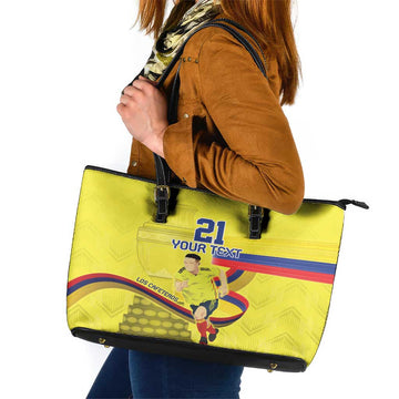 Colombia Champion Football Custom Leather Tote Bag Proud To Be Los Cafeteros LT9