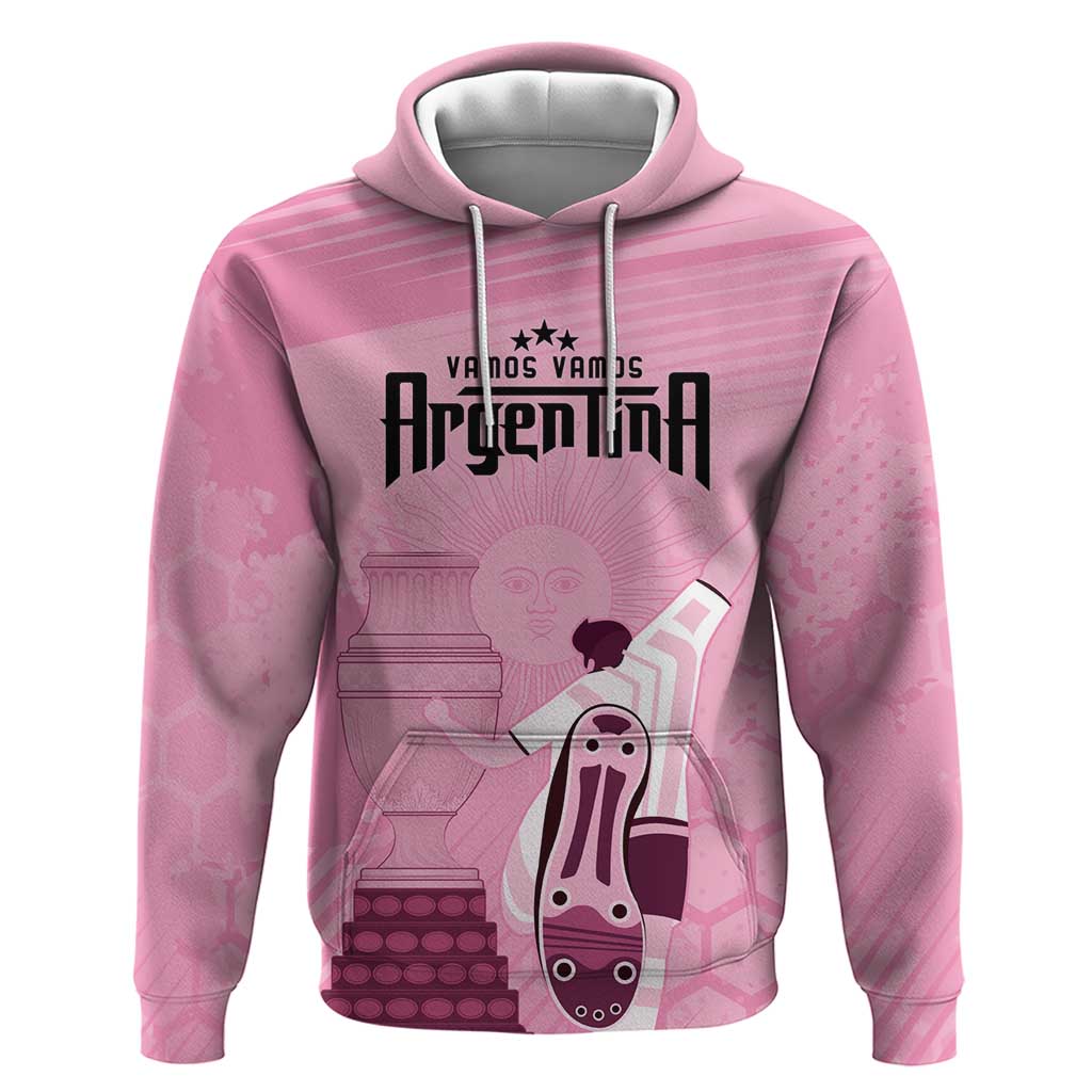 Argentina Football Hoodie Campeones De la Historia - Pink Style LT9