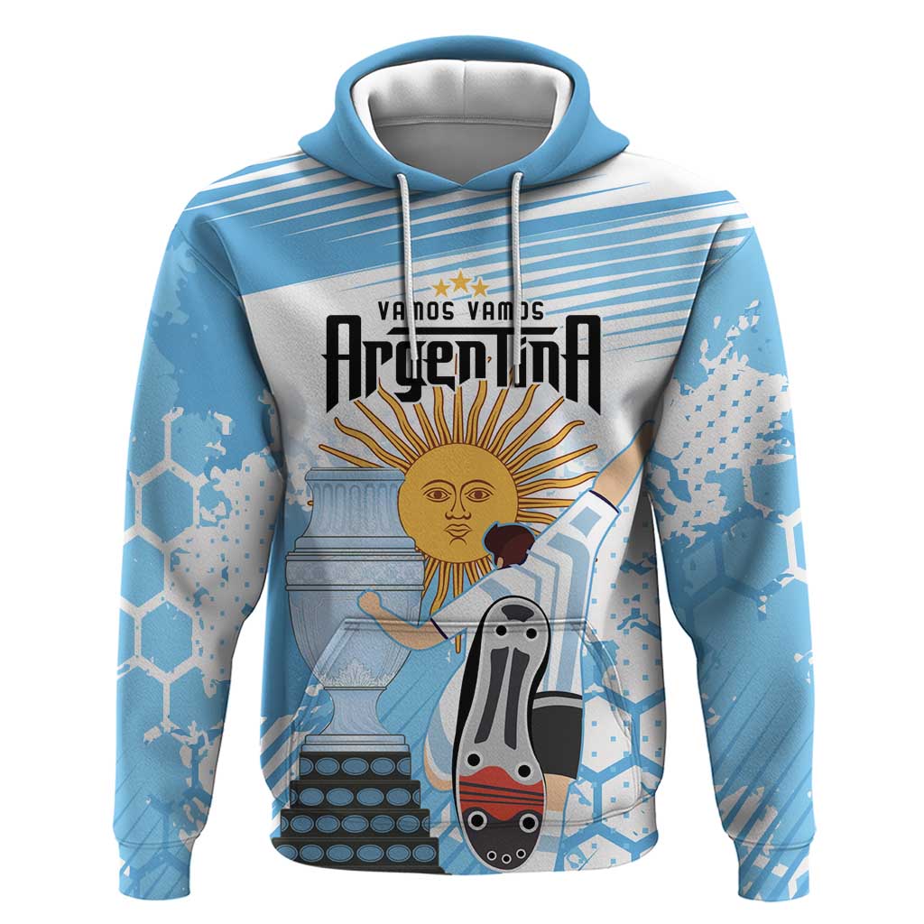 Argentina Football Hoodie Campeones De la Historia - Blue Style LT9