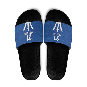 Caribbean Cricket Barbados Custom Slide Sandals Strike of the Tridents LT9