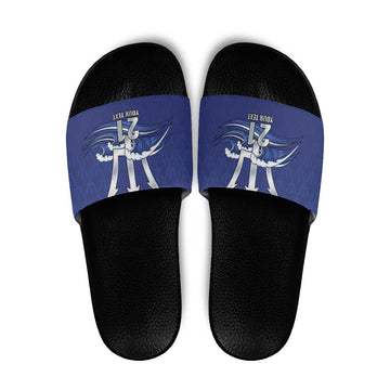 Caribbean Cricket Barbados Custom Slide Sandals Trident Champions Wave LT9