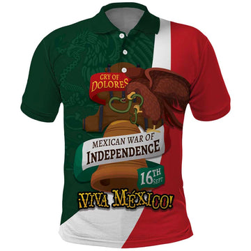 iViva Mexico Hidalgos Bell Personalized Polo Shirt Mexican Independence Day Fiesta LT9