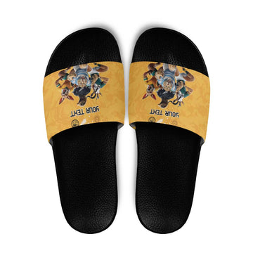 Custom Rugby Southern Hemisphere Slide Sandals Argentina AUNZ South Africa Mascot Gold LT9