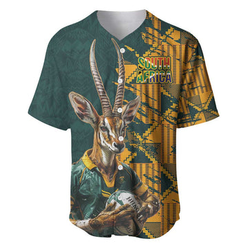 South Africa Rugby Custom Baseball Jersey Afro Springboks Mascot Sporty Version LT9