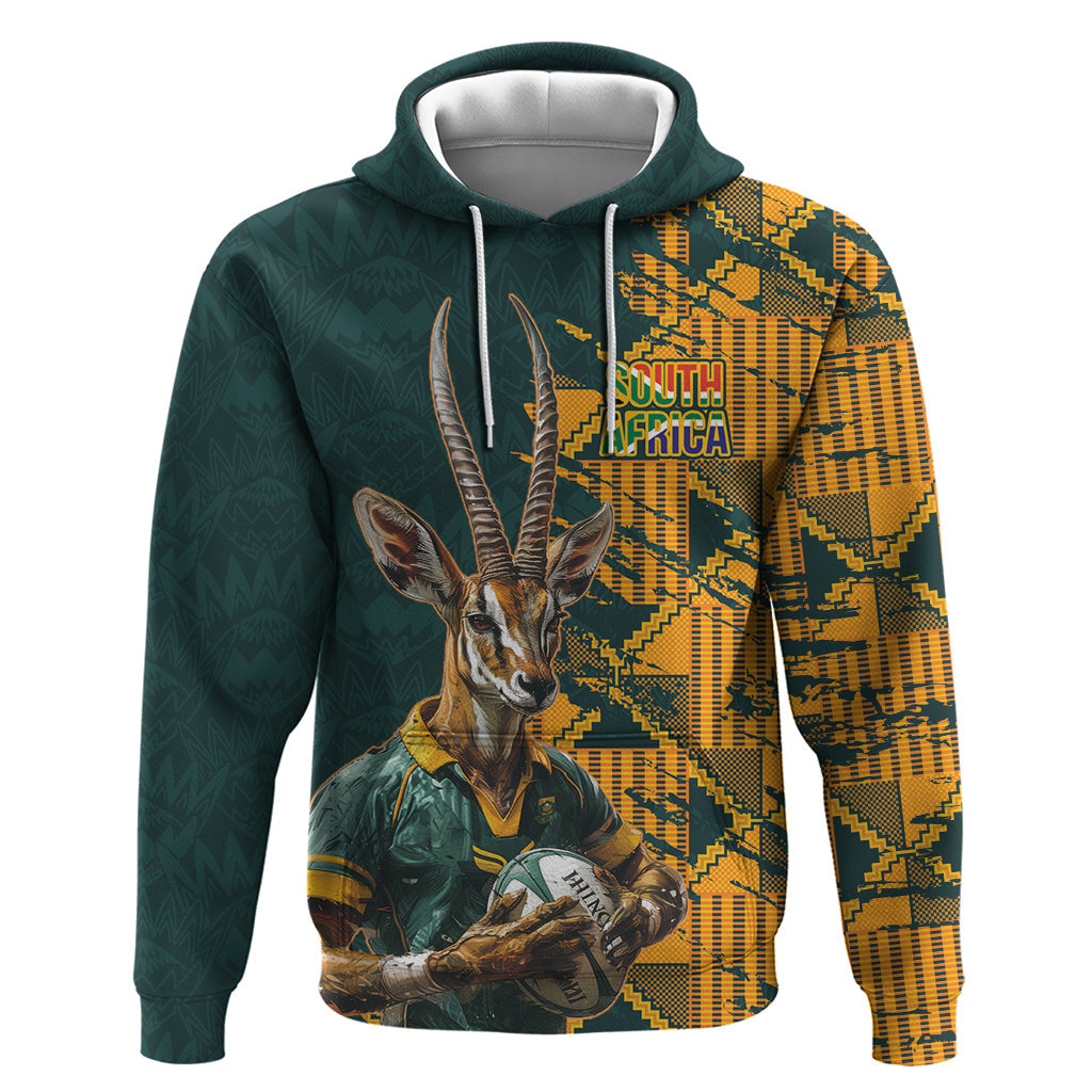 Custom South Africa Rugby Hoodie The Springboks Mascot Sporty Version LT9