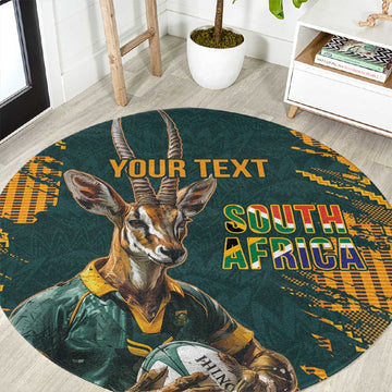South Africa Rugby Custom Round Carpet Afro Springboks Mascot Sporty Version LT9