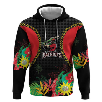 Custom Caribbean Cricket St Kitts and Nevis Hoodie Two Islands One Fire Patriots Crown 2025 - Black LT9