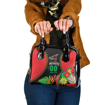 Custom Caribbean Cricket St Kitts and Nevis Shoulder Handbag Two Islands One Fire Patriots Crown 2025 - Black LT9