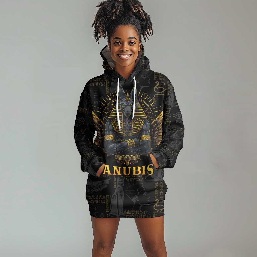Anubis Egyptian God of Death Hoodie Dress LT9